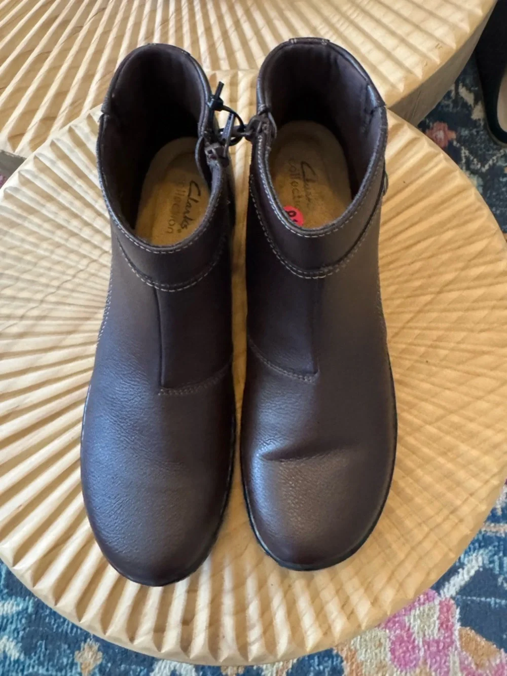Clarks Ashland Mabel Women's Leather Ankle Boots Brown Size 9 Classic
